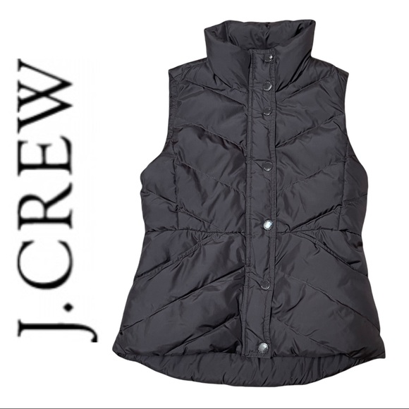 J. CREW vintage brown down filled puffer vest XS